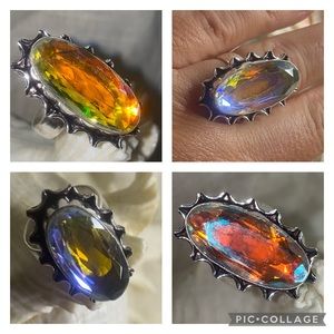 Sparkly exotic Sparkly Rainbow Mystic Topaz statement ring 7